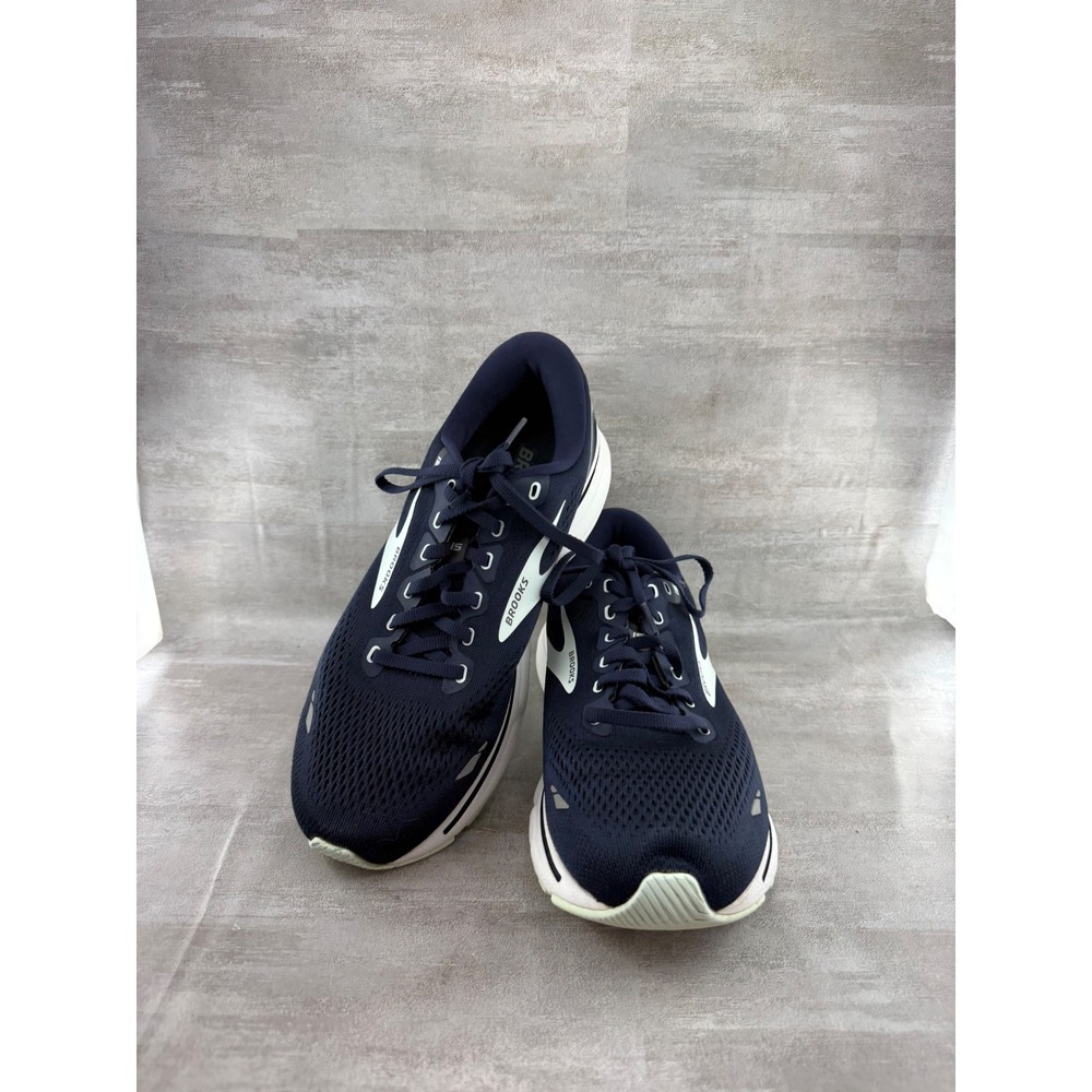 Brooks Ghost 15 Women Running Shoes Navy White 1203801D450 Size 11 Wide D
